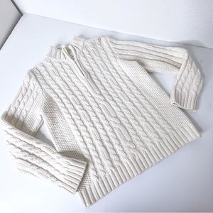Hanna Andersson cable knit cream sweater cotton wool blend size 150 12